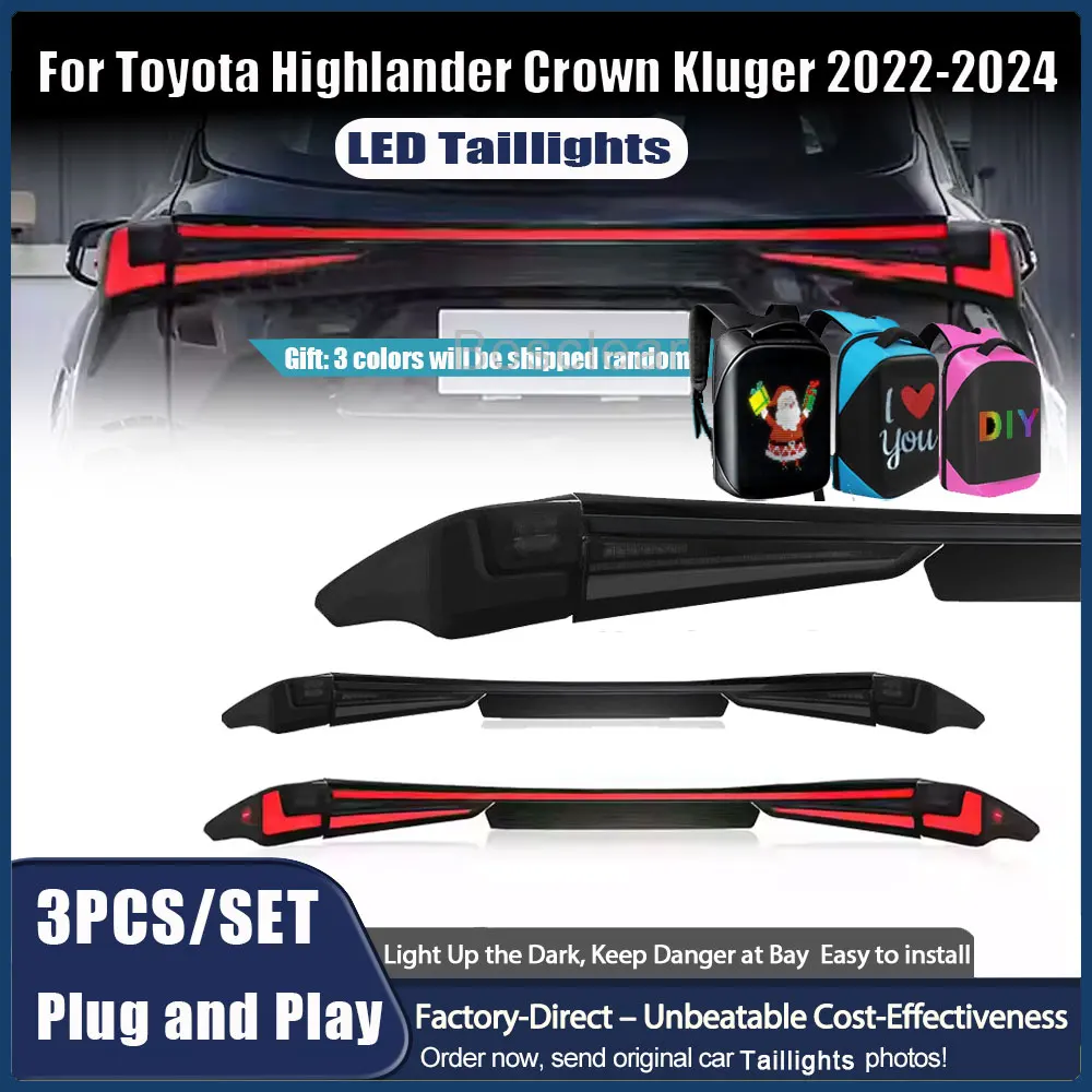 Задний фонарь в сборе для Toyota Highlander Crown Kluger 2022 2023 2024: Светодиодные задние фонари, ДХО, стоп-сигнал, фонарь заднего хода, аксессуары
Задний фонарь в сборе для Toyota Highlander Crown Kluger 2022 2023 2024: Светодиодные задние фонари, ДХО, стоп-сигнал, фонарь заднего хода, аксессуары