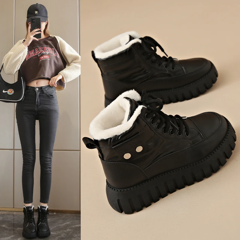 Women's high-top cotton shoes with fleece lining for winter, casual sneakers, outdoor warm shoes, fashion style, ZY12297
Women's high-top cotton shoes with fleece lining for winter, casual sneakers, outdoor warm shoes, fashion style, ZY12297