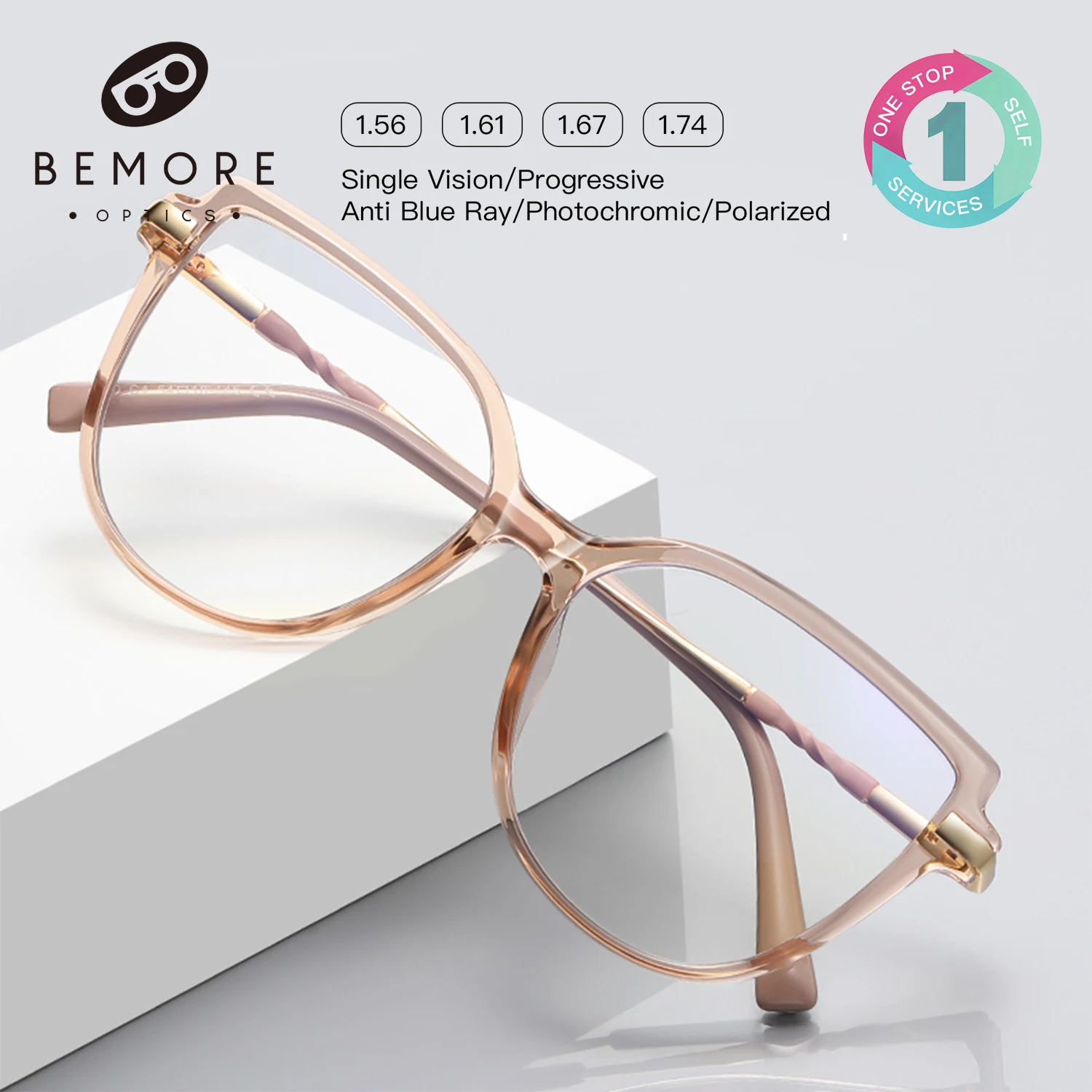 BEMORE Women Stylish Large Frame Simple Geometric Design Anti-blue Light Reading Glasses Customized Prescription Available
BEMORE Women Stylish Large Frame Simple Geometric Design Anti-blue Light Reading Glasses Customized Prescription Available