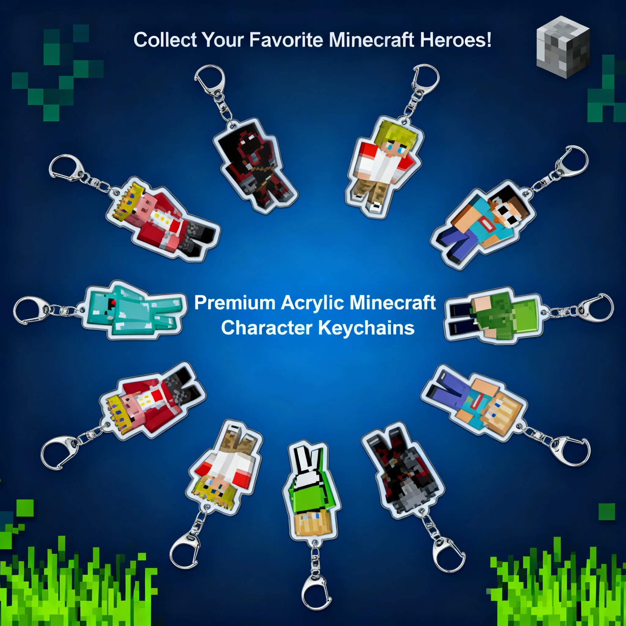 Minecraft Acrylic Keychain Pendant Sandbox Game Merchandise DIY Drop Shipping Cross Border Ready Stock
Minecraft Acrylic Keychain Pendant Sandbox Game Merchandise DIY Drop Shipping Cross Border Ready Stock