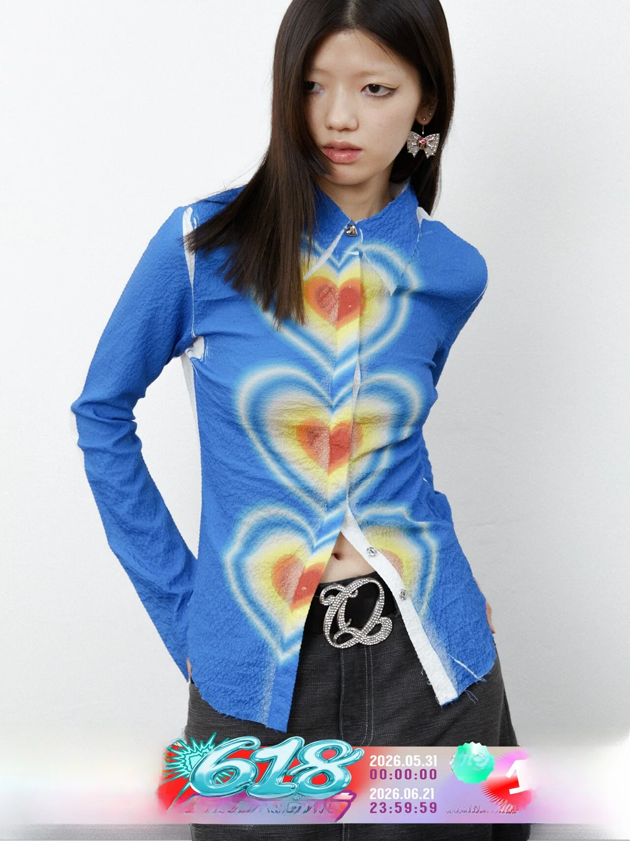 Quorra S Chord Original Design Printed Gradient Love Heart Slim Fit Bell Sleeve Elastic Shirt Women's Fashion Spring 2023
Quorra S Chord Original Design Printed Gradient Love Heart Slim Fit Bell Sleeve Elastic Shirt Women's Fashion Spring 2023