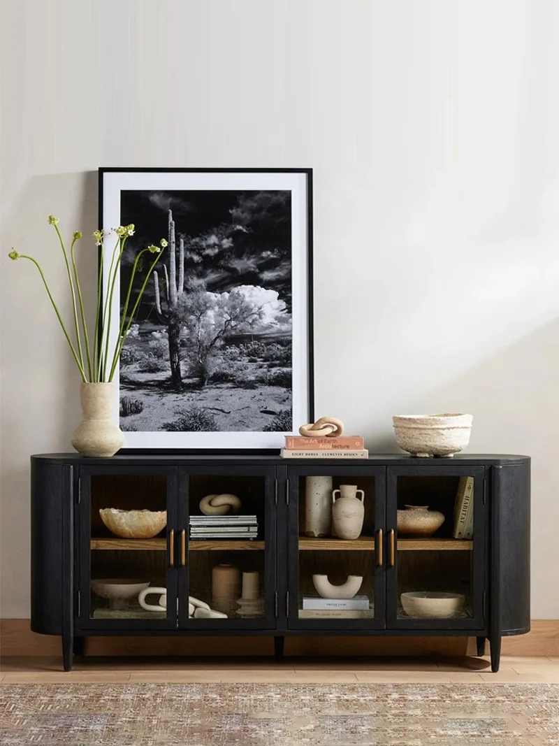 Solid wood TV cabinet Oak living room arched curved video cabinet Floor locker
Solid wood TV cabinet Oak living room arched curved video cabinet Floor locker