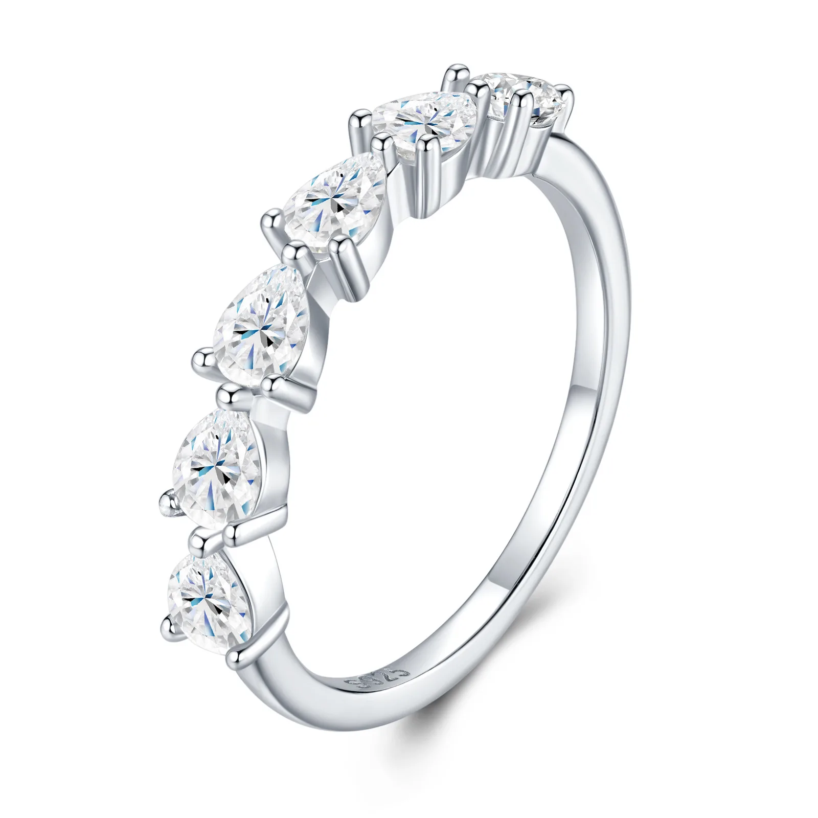 Ts 925 Sterling Silver Pear-Shaped Moissanite Ring for Women Plated with 18K White Gold D Color Moissanite Diamond Ring
Ts 925 Sterling Silver Pear-Shaped Moissanite Ring for Women Plated with 18K White Gold D Color Moissanite Diamond Ring