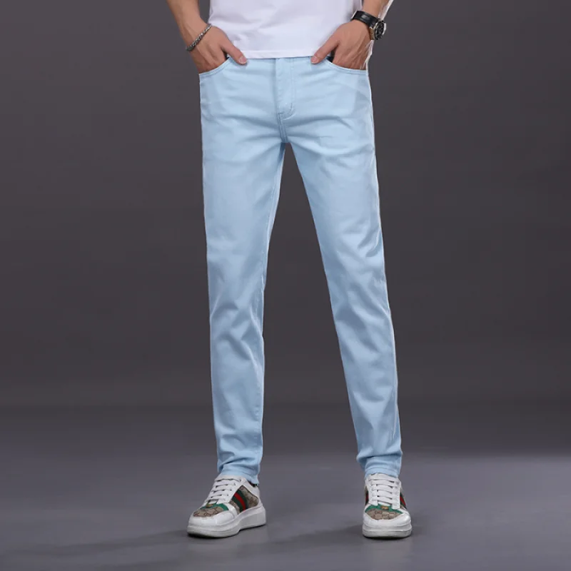 B168 Summer high-end new blue simple fashion versatile small straight stretch jeans
B168 Summer high-end new blue simple fashion versatile small straight stretch jeans
