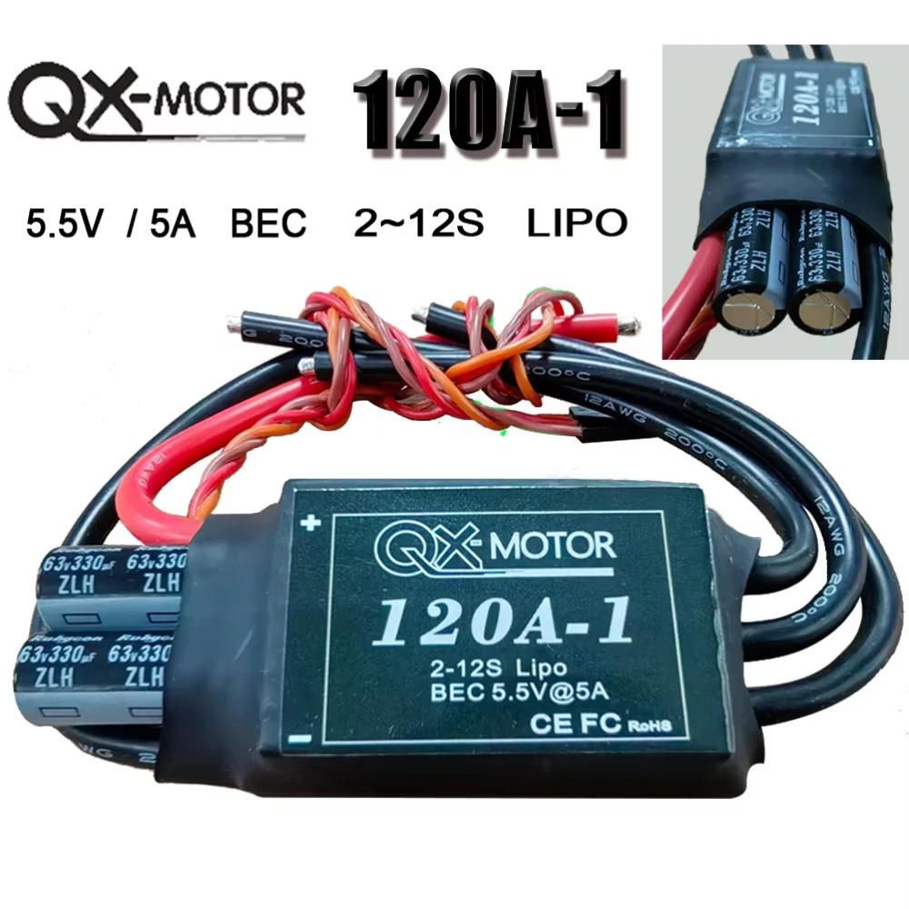 120A Brushless ESC 2~12S High Voltage with 5.5v/5a BEC 120A-1 ESC for 80mm 90mm EDF Brushless Motor RC Aircraft
120A Brushless ESC 2~12S High Voltage with 5.5v/5a BEC 120A-1 ESC for 80mm 90mm EDF Brushless Motor RC Aircraft