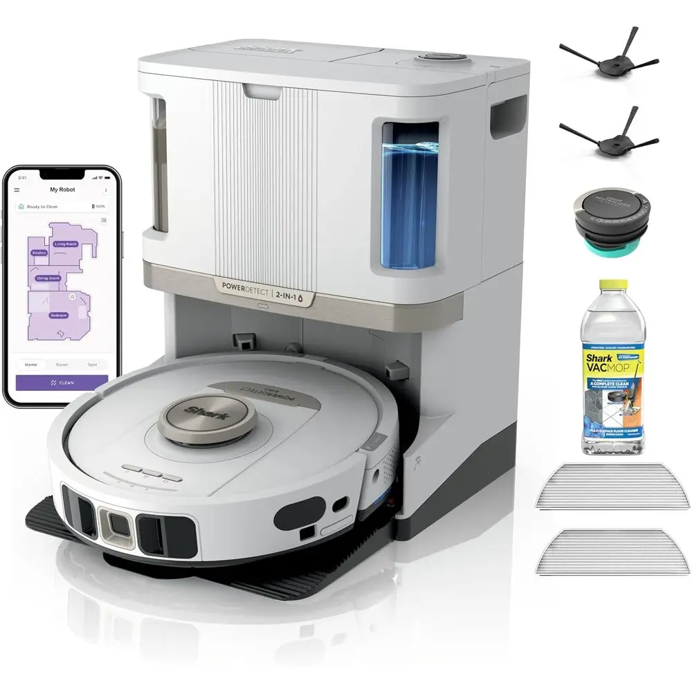 60-Day HEPA Self-Emptying Robot Vacuum and Mop with 30-Day Water Tank, White
60-Day HEPA Self-Emptying Robot Vacuum and Mop with 30-Day Water Tank, White