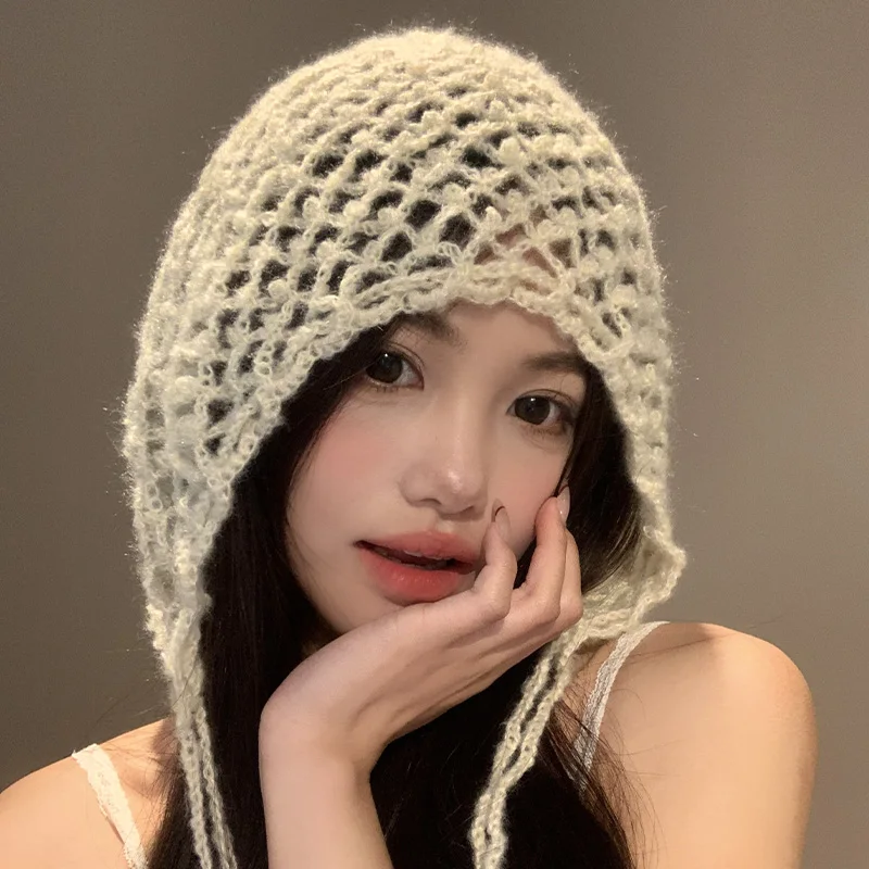 Simple Hand-woven Hollow Fringed Pullover Hat Women Spring and Summer Thin Breathable Big Head Ear Protector Skull Beanie Cap
Simple Hand-woven Hollow Fringed Pullover Hat Women Spring and Summer Thin Breathable Big Head Ear Protector Skull Beanie Cap