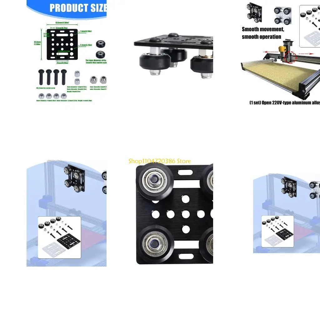 K0EA Low Vibration Aluminum V Grooves Pulley Set for Stable Motion Control in Customizable 3D Printer Assembly Projects