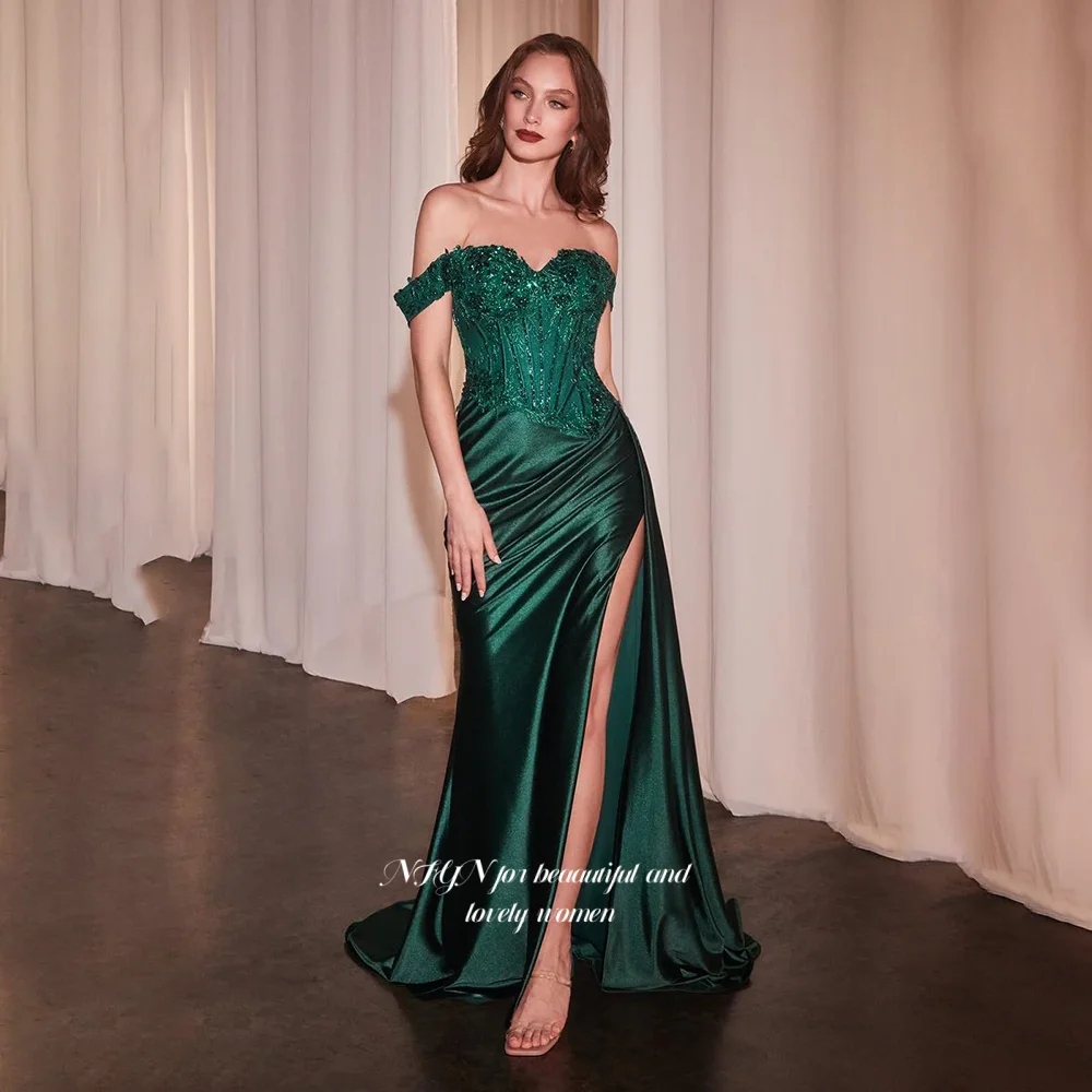 NFYN High Slit Prom Dresses Off Shoulder Party Dress with Appliques Mermaid Evening Dresses for Women Customized
NFYN High Slit Prom Dresses Off Shoulder Party Dress with Appliques Mermaid Evening Dresses for Women Customized