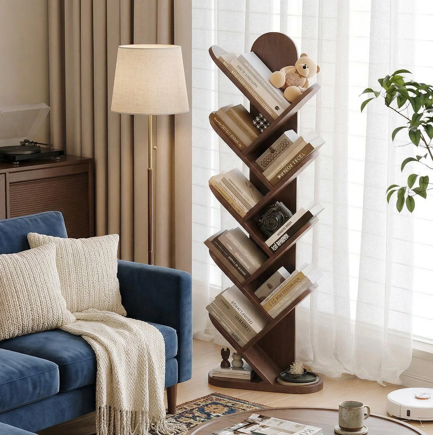 Solid wood tree-shaped bookshelf, living room home floor-to-ceiling shelf, study storage shelf, corner bookcase, children's pict
Solid wood tree-shaped bookshelf, living room home floor-to-ceiling shelf, study storage shelf, corner bookcase, children's pict