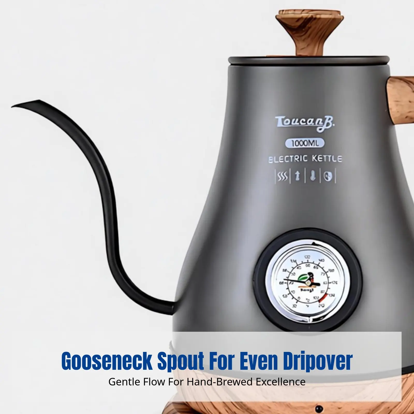 Gooseneck Electric Kettle, Stainless Steel, Drip Coffee, Temperature Display, Fast Heating, Elegant Design
Gooseneck Electric Kettle, Stainless Steel, Drip Coffee, Temperature Display, Fast Heating, Elegant Design