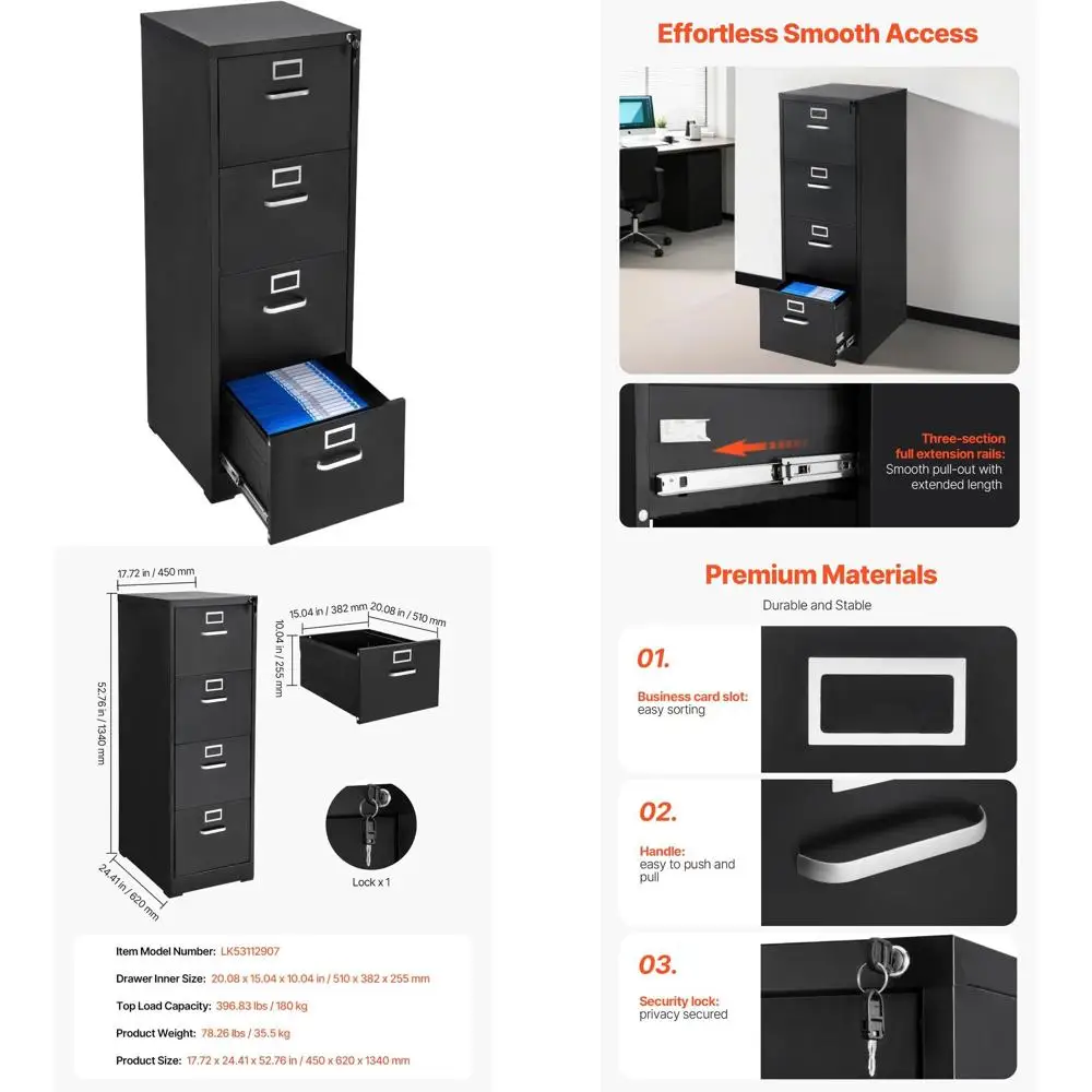 Металлический вертикальный шкаф для документов с замком, 4 выдвижных ящика для домашнего офиса, сверхпрочный, со съемной перекладиной, для файлов формата А4/Letter/Legal
Металлический вертикальный шкаф для документов с замком, 4 выдвижных ящика для домашнего офиса, сверхпрочный, со съемной перекладиной, для файлов формата А4/Letter/Legal
