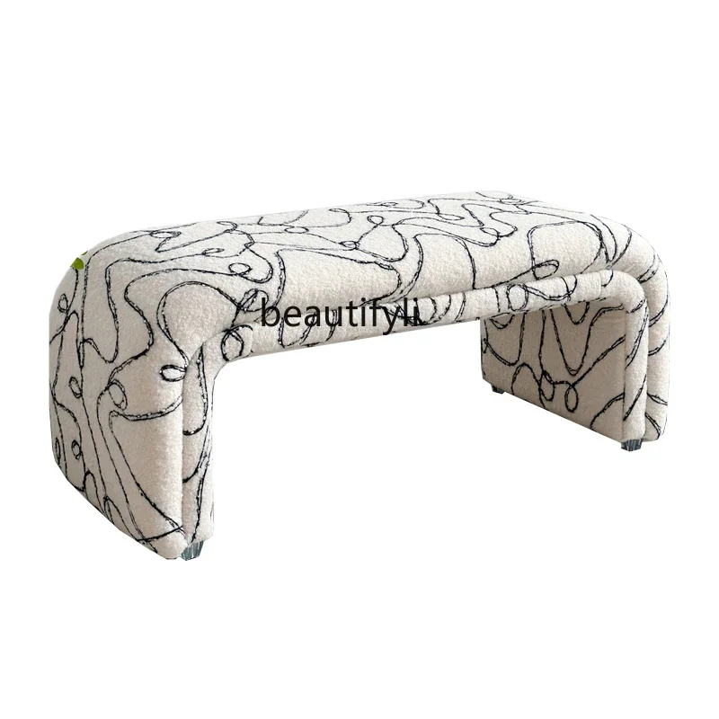 P Nordic lamb wool fabric bedroom bedside small sofa cloakroom, bench, shoe changing stool
P Nordic lamb wool fabric bedroom bedside small sofa cloakroom, bench, shoe changing stool