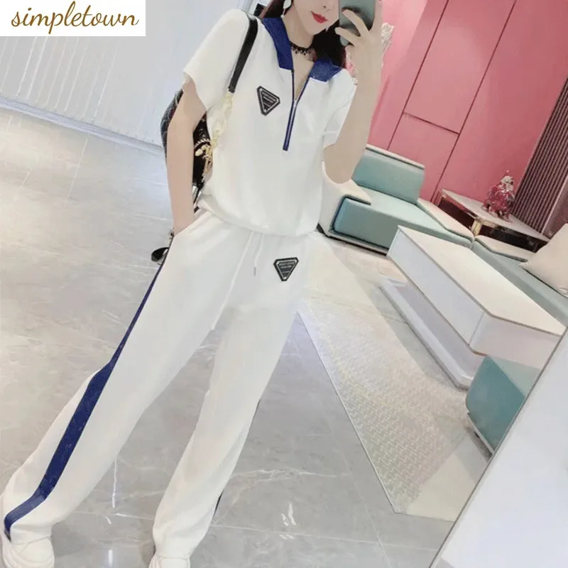 Casual sports suit women's spring and summer new fashionable top+loose wide leg pants two-piece set trendy
Casual sports suit women's spring and summer new fashionable top+loose wide leg pants two-piece set trendy