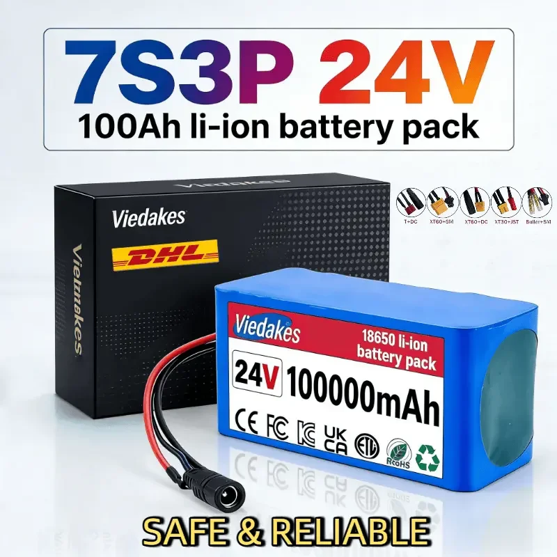 Аккумулятор VIEDAKES 24V 7S3P 18650 с зарядным устройством для солнечных батарей, без эффекта памяти, долговечный
Аккумулятор VIEDAKES 24V 7S3P 18650 с зарядным устройством для солнечных батарей, без эффекта памяти, долговечный