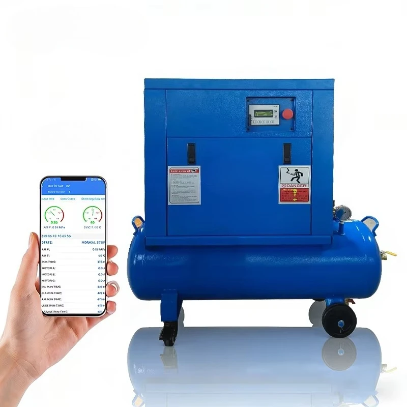 Industrial 5.5KW 7.5HP Portable Screw Air Compressor 220V Single Phase Small Silent with Air Dryer Tank CE for Auto Repair Spray
Industrial 5.5KW 7.5HP Portable Screw Air Compressor 220V Single Phase Small Silent with Air Dryer Tank CE for Auto Repair Spray