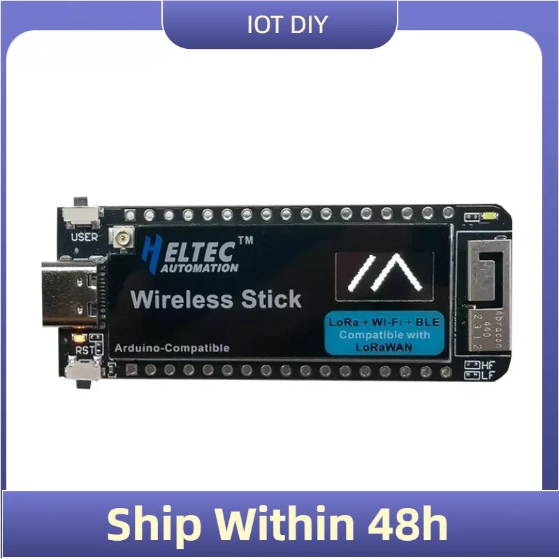 Местластичный модуль платы разработки Heltec Wireless Stick ESP32-S3 с чипом SX1262 Bluetooth Wi-Fi для Arduino LoRaWAN
Местластичный модуль платы разработки Heltec Wireless Stick ESP32-S3 с чипом SX1262 Bluetooth Wi-Fi для Arduino LoRaWAN