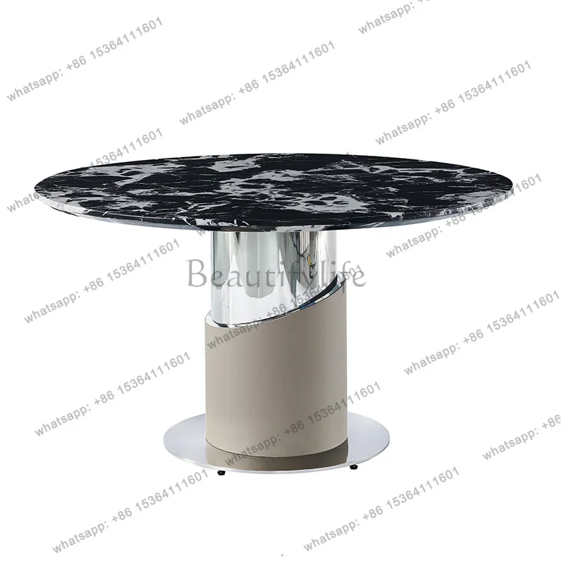 Household marble dining table stainless steel round dining table base
Household marble dining table stainless steel round dining table base