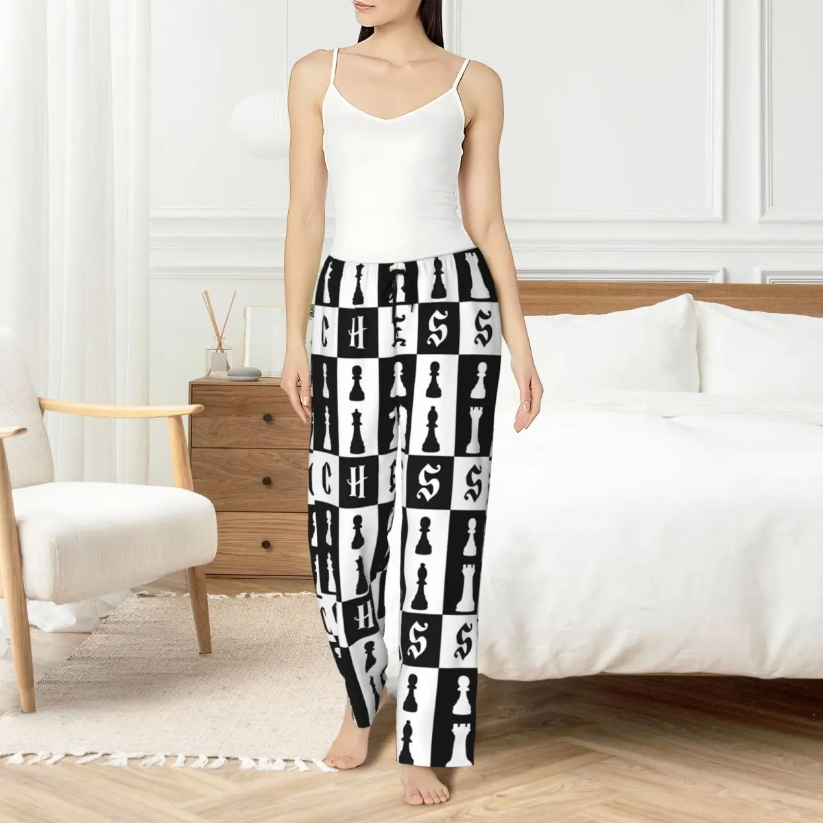 Custom Printed Chess Board Pajama Pants for Women Chess Game Sleep Sleepwear Bottoms with Pockets
Custom Printed Chess Board Pajama Pants for Women Chess Game Sleep Sleepwear Bottoms with Pockets