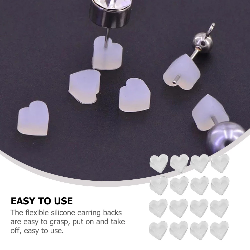 100 Pcs Clear Silicone Heart Shaped Earring Backs Stoppers for Studs Easy Grasp On Off DIY Jewelry Making Accessories
100 Pcs Clear Silicone Heart Shaped Earring Backs Stoppers for Studs Easy Grasp On Off DIY Jewelry Making Accessories