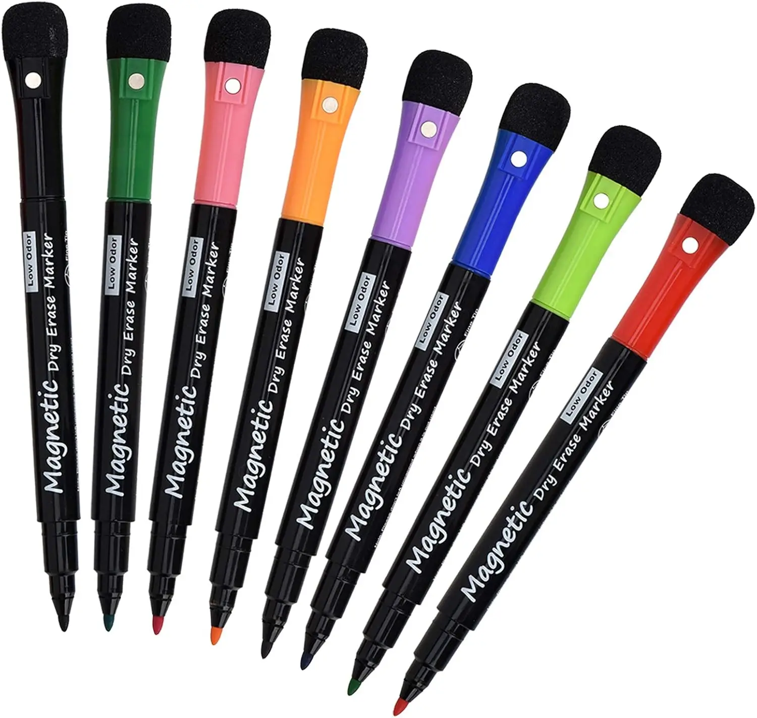 Magnetic Dry Erase Markers, 8 Pack Low Odor Whiteboard Markers with Erasers for Classroom, Fine Tip for Calendar
Magnetic Dry Erase Markers, 8 Pack Low Odor Whiteboard Markers with Erasers for Classroom, Fine Tip for Calendar