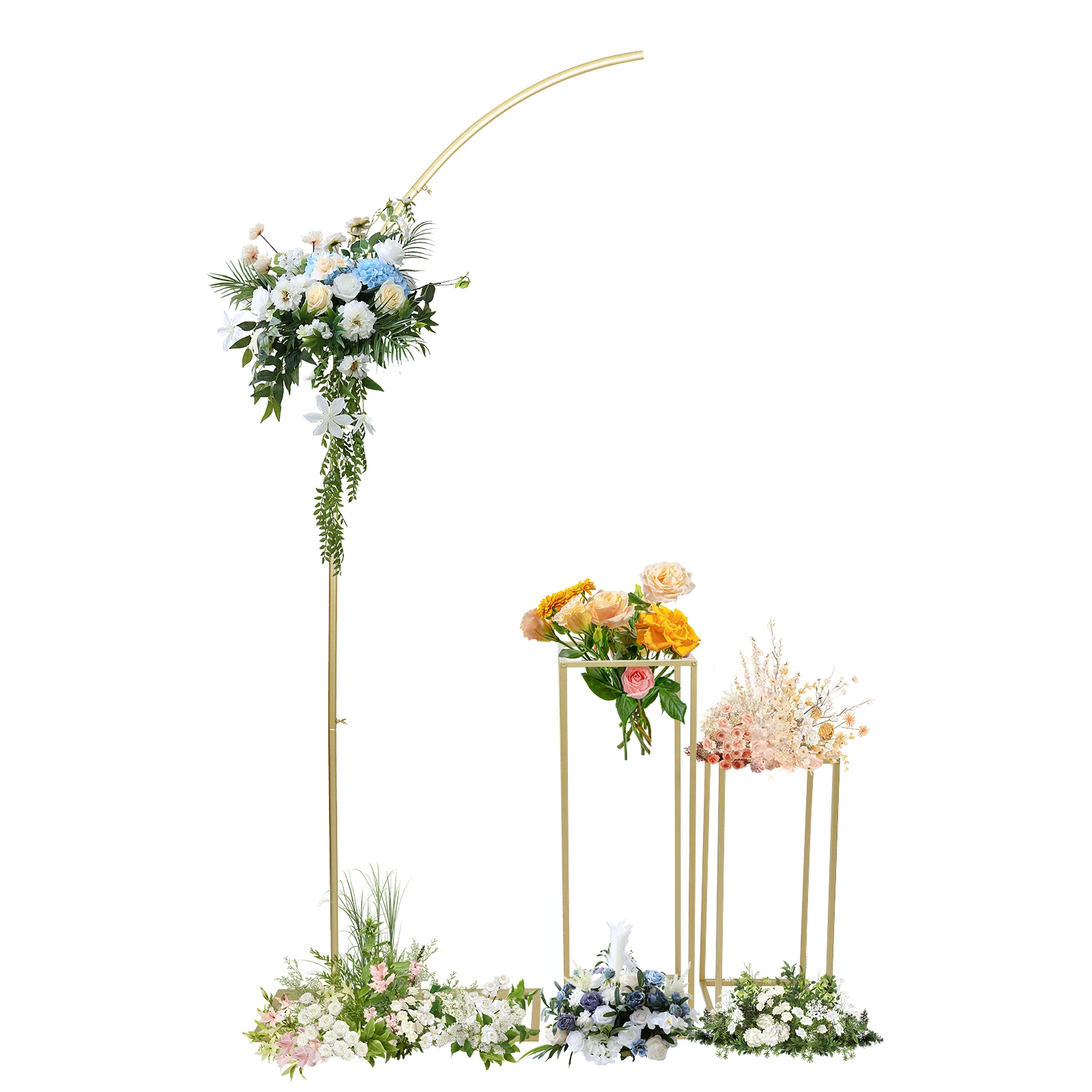 3Pack Wedding Flower Stand with Floor Mounted Ballon Arch Stand and 2 Flower Stands Golden for Weddings Birthday Parties
3Pack Wedding Flower Stand with Floor Mounted Ballon Arch Stand and 2 Flower Stands Golden for Weddings Birthday Parties