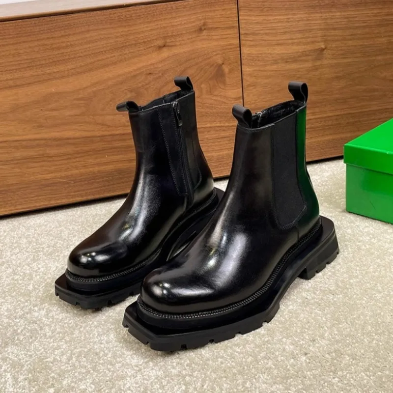 New Design Men's Chelsea Boots Genuine Leather Thick Sole Outdoor Safety Shoes British Business Ankle Boots Botas Hombre
New Design Men's Chelsea Boots Genuine Leather Thick Sole Outdoor Safety Shoes British Business Ankle Boots Botas Hombre