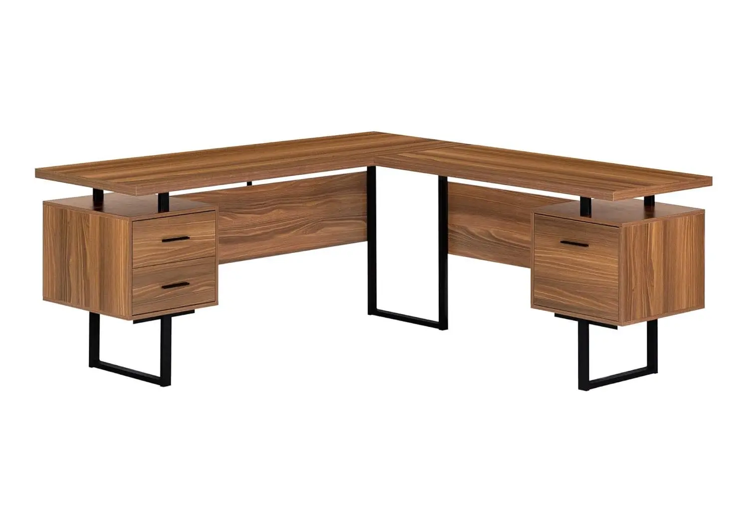L-Shaped Computer Desk Home Office Corner Workstation Storage Drawers 70" L Metal Laminate Walnut Black, Customized
L-Shaped Computer Desk Home Office Corner Workstation Storage Drawers 70" L Metal Laminate Walnut Black, Customized