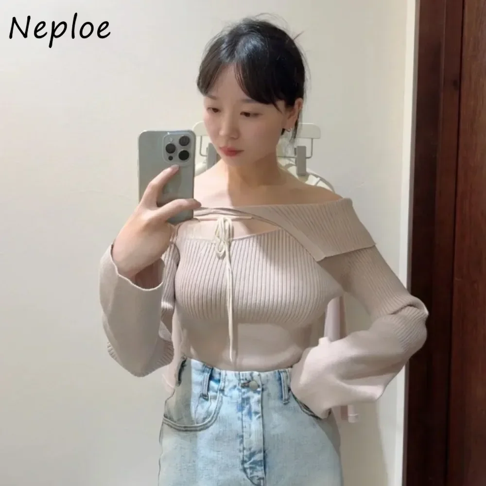 Neploe Minority Slash Neck Long Sleeve Sexy Jumper Hollow Out Lace Up Spice Girls Pullovers Japan Pure Desire Wind Knit Tops
Neploe Minority Slash Neck Long Sleeve Sexy Jumper Hollow Out Lace Up Spice Girls Pullovers Japan Pure Desire Wind Knit Tops