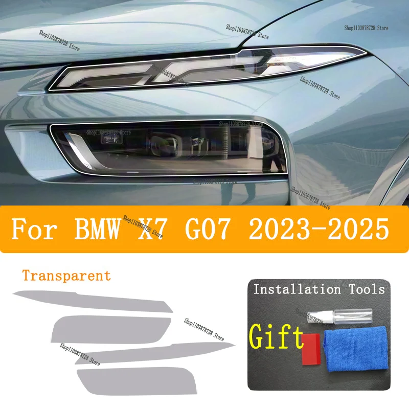 For BMW X7 G07 (2023-2025) TPU Car Exterior Headlights Anti-Scratch Protective Film Headlamps Repair Sticker Accessories Refit
For BMW X7 G07 (2023-2025) TPU Car Exterior Headlights Anti-Scratch Protective Film Headlamps Repair Sticker Accessories Refit