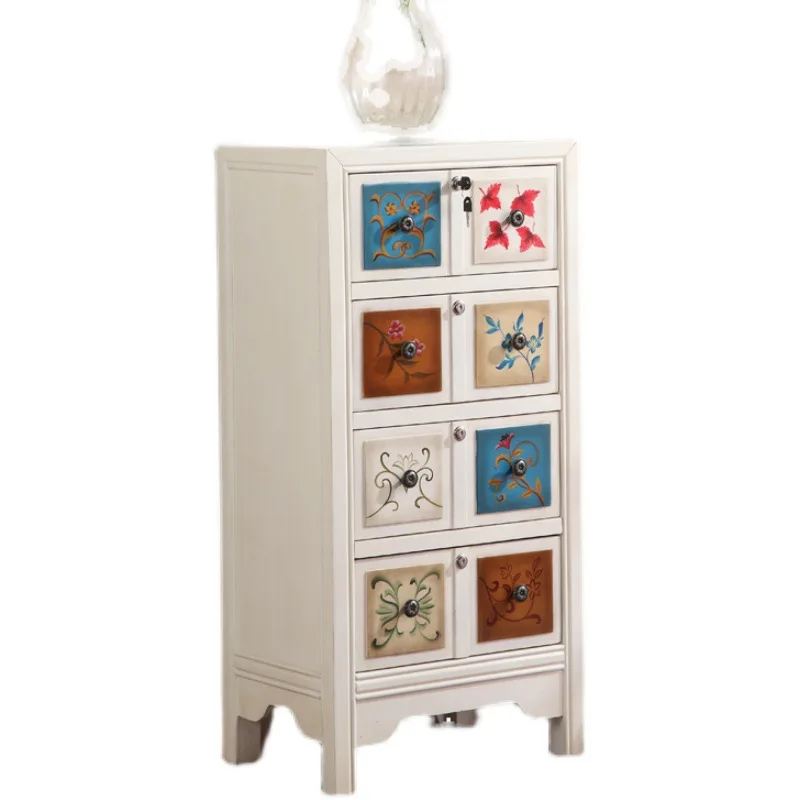 American solid wood chest bedroom living room drawer cabinet storage cabinet retro white painting
American solid wood chest bedroom living room drawer cabinet storage cabinet retro white painting