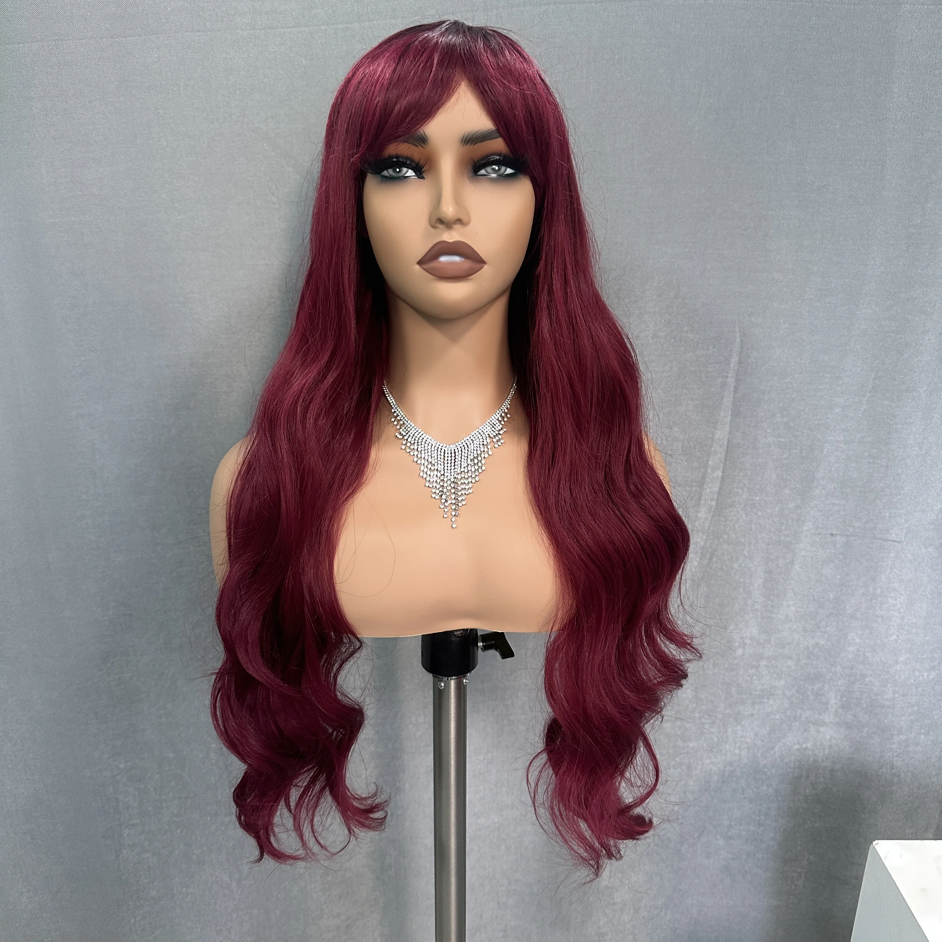 X-TRESS Body Wave Wigs With Bangs Long Wine Red None Lace Glueless Wig Natural Synthetic Soft Wig for Black Women Daily Cosplay
X-TRESS Body Wave Wigs With Bangs Long Wine Red None Lace Glueless Wig Natural Synthetic Soft Wig for Black Women Daily Cosplay