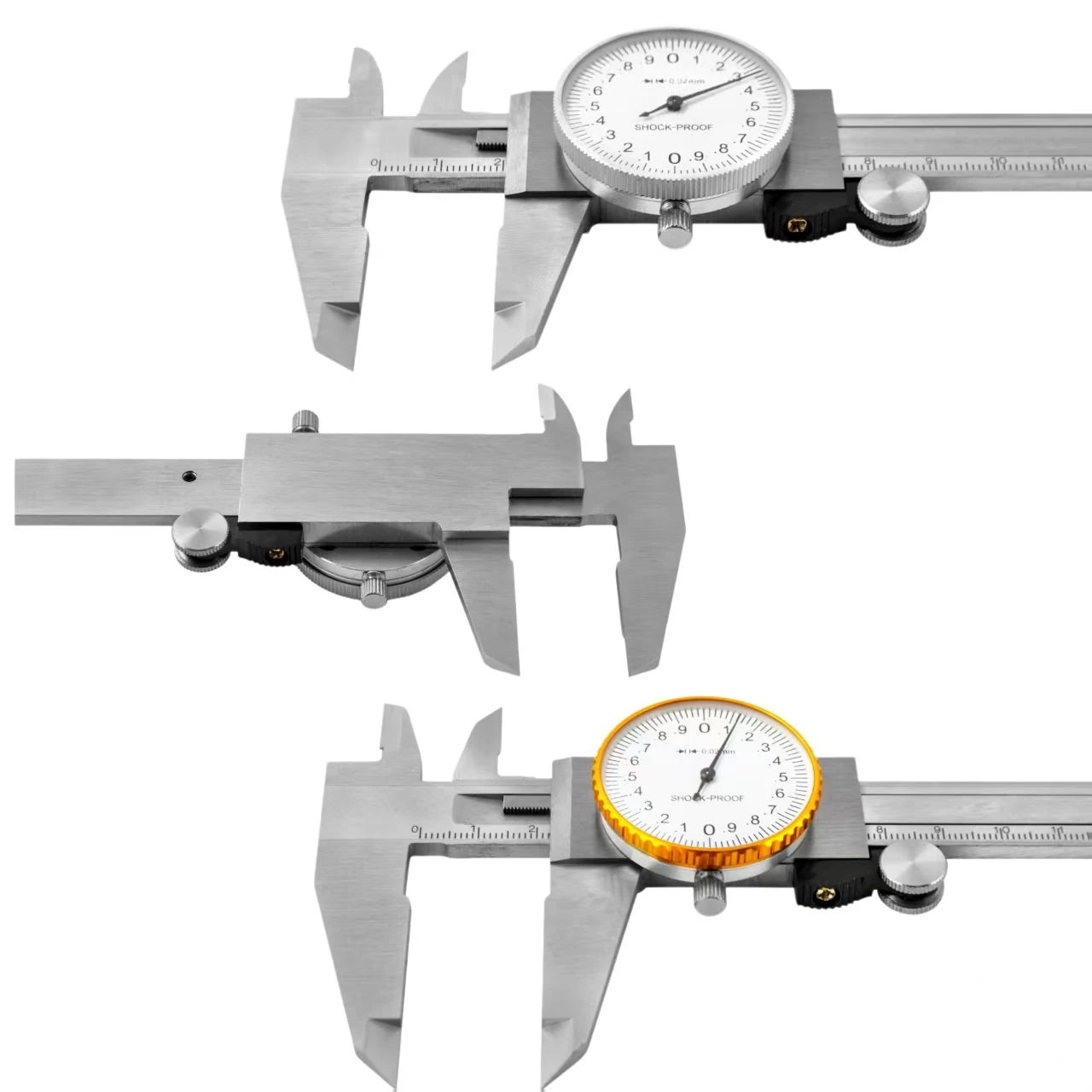 0 - 200mm High-precision Stainless Steel Dial Caliper for Accurate Measurement. Golden and Silver Dial Design.
0 - 200mm High-precision Stainless Steel Dial Caliper for Accurate Measurement. Golden and Silver Dial Design.