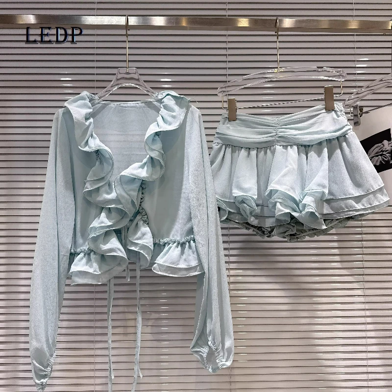 2026 Spring New Sweet Ruffle Edge Lace-up Women's Chiffon Shirt Original Design Fashion Temperament Fluffy Skirt Suit Ladies
2026 Spring New Sweet Ruffle Edge Lace-up Women's Chiffon Shirt Original Design Fashion Temperament Fluffy Skirt Suit Ladies