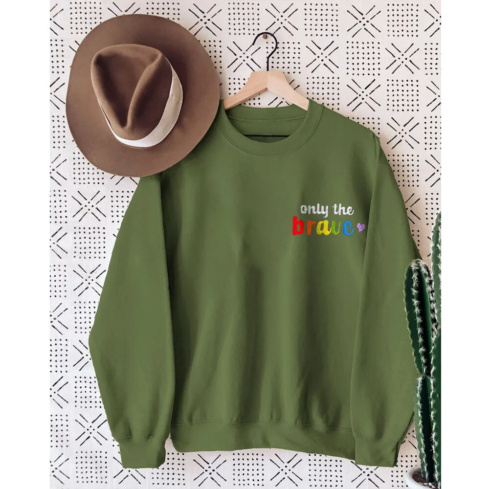 Rheaclots Women's ONLY THE BRAVE EMBROIDERED Printed Cotton Female Cute Long Sleeves Sweatshirt
Rheaclots Women's ONLY THE BRAVE EMBROIDERED Printed Cotton Female Cute Long Sleeves Sweatshirt