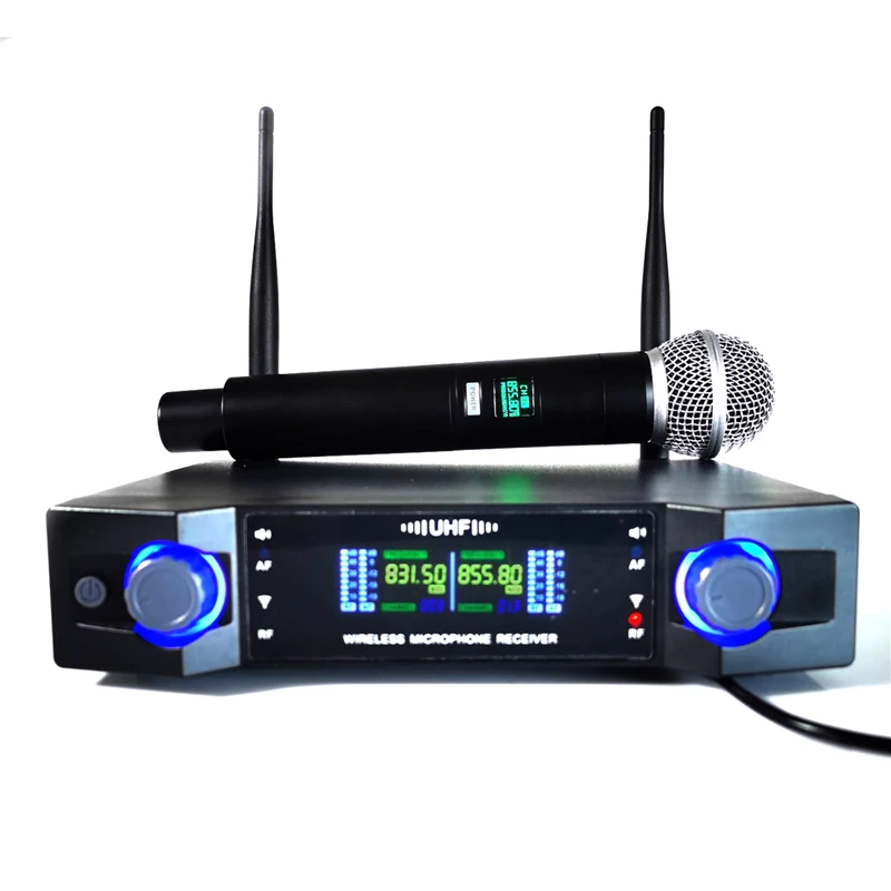 Professional Dual Wireless Microphone System UHF 2 Channels Handheld Microphone For Home Karaok PA Speaker Singing Party
Professional Dual Wireless Microphone System UHF 2 Channels Handheld Microphone For Home Karaok PA Speaker Singing Party