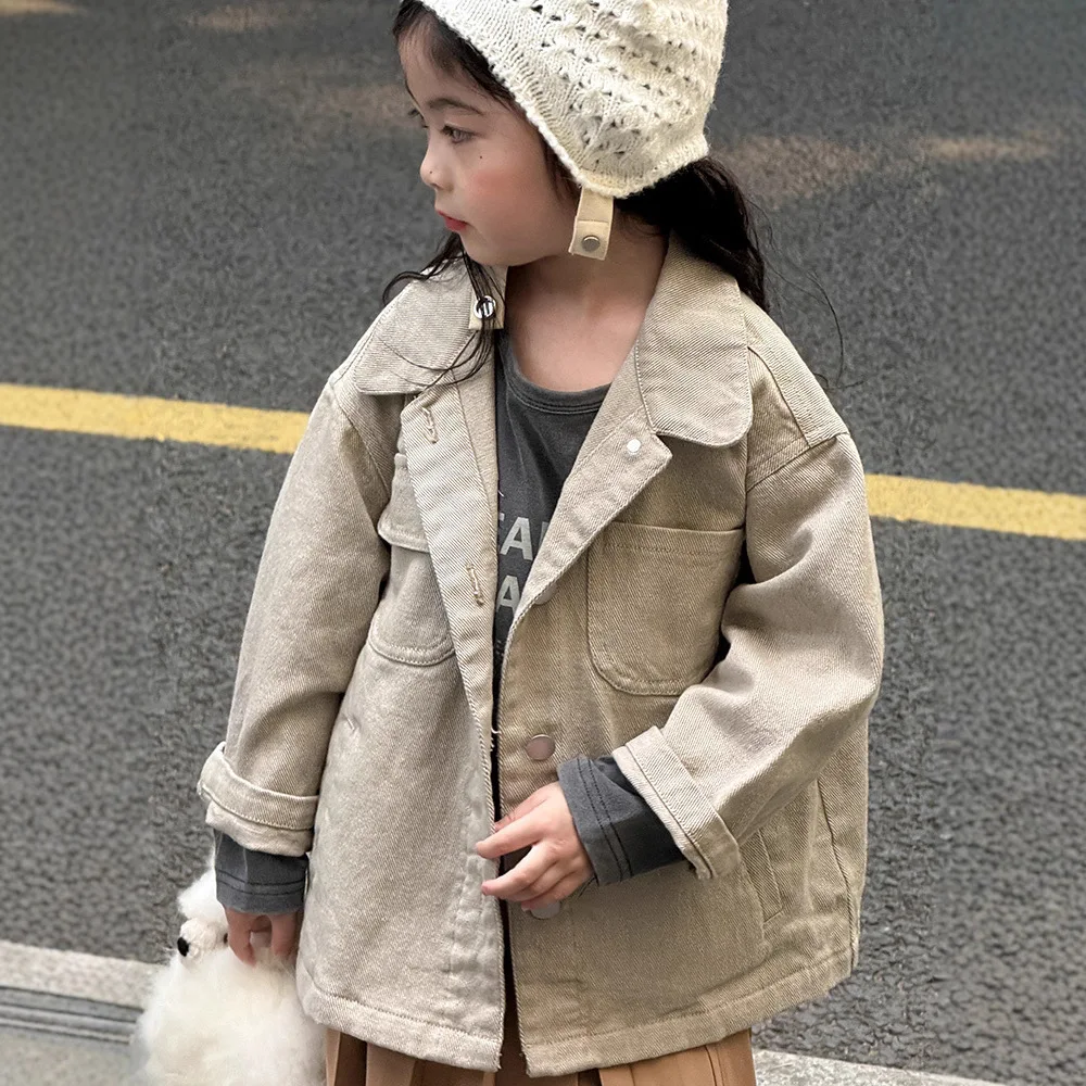 2025 Autumn New Children Long Sleeve Coat Fashion Boys Cargo Jacket Solid Kids Girls Vintage Casual Cardigan Cotton Baby Clothes
2025 Autumn New Children Long Sleeve Coat Fashion Boys Cargo Jacket Solid Kids Girls Vintage Casual Cardigan Cotton Baby Clothes