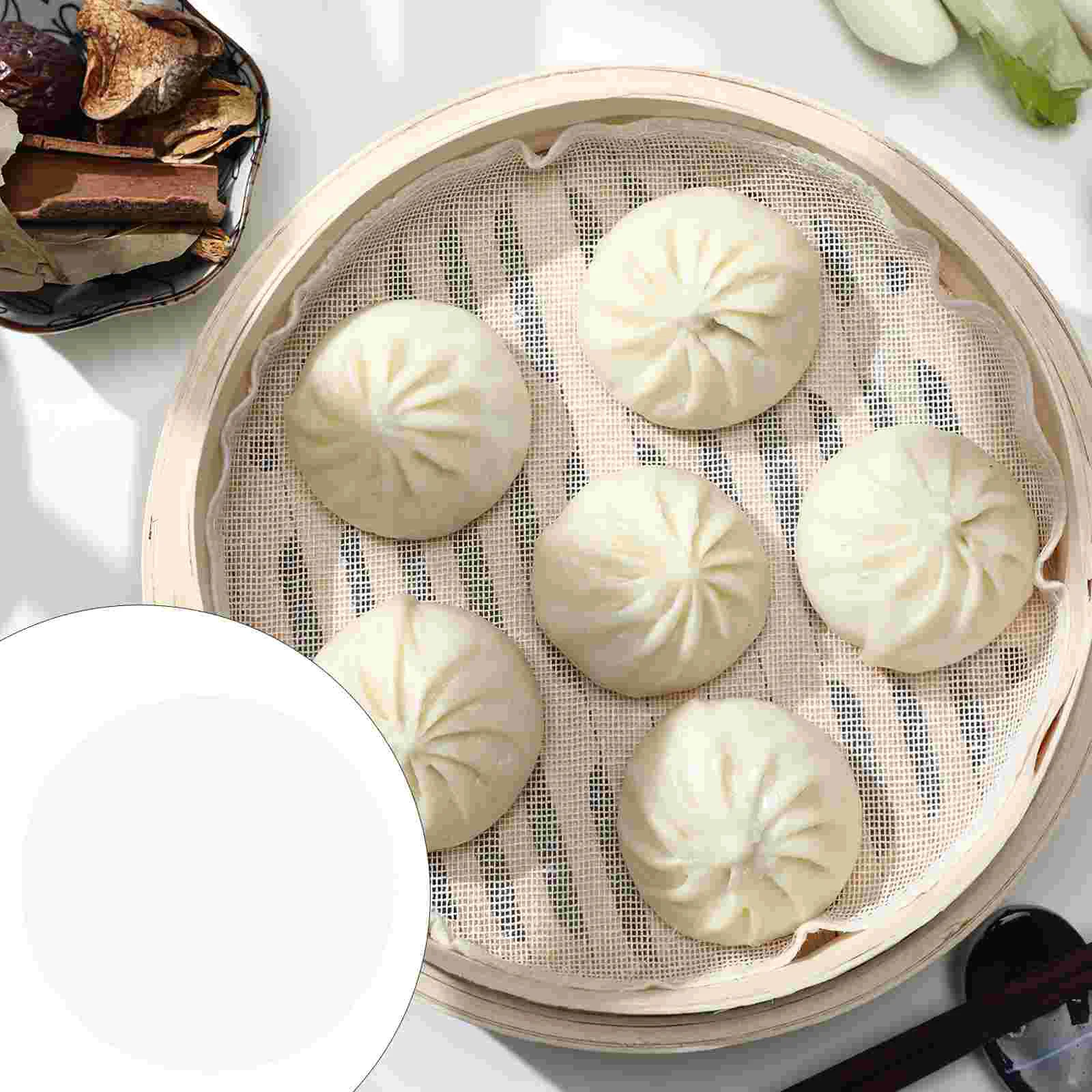 5 Pcs Anti-stick Steamer Mat Bread Tin with Lid Loaf Pan Silicone Mesh Non-stick Pad Round Shape Dumplings Cake
5 Pcs Anti-stick Steamer Mat Bread Tin with Lid Loaf Pan Silicone Mesh Non-stick Pad Round Shape Dumplings Cake