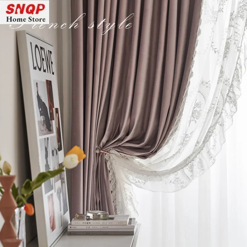 Customized Velvet Purple Morandi Powder Curtains for Living Room Dining Bedroom Simple French Luxury Blackout Thickened cortinas
Customized Velvet Purple Morandi Powder Curtains for Living Room Dining Bedroom Simple French Luxury Blackout Thickened cortinas