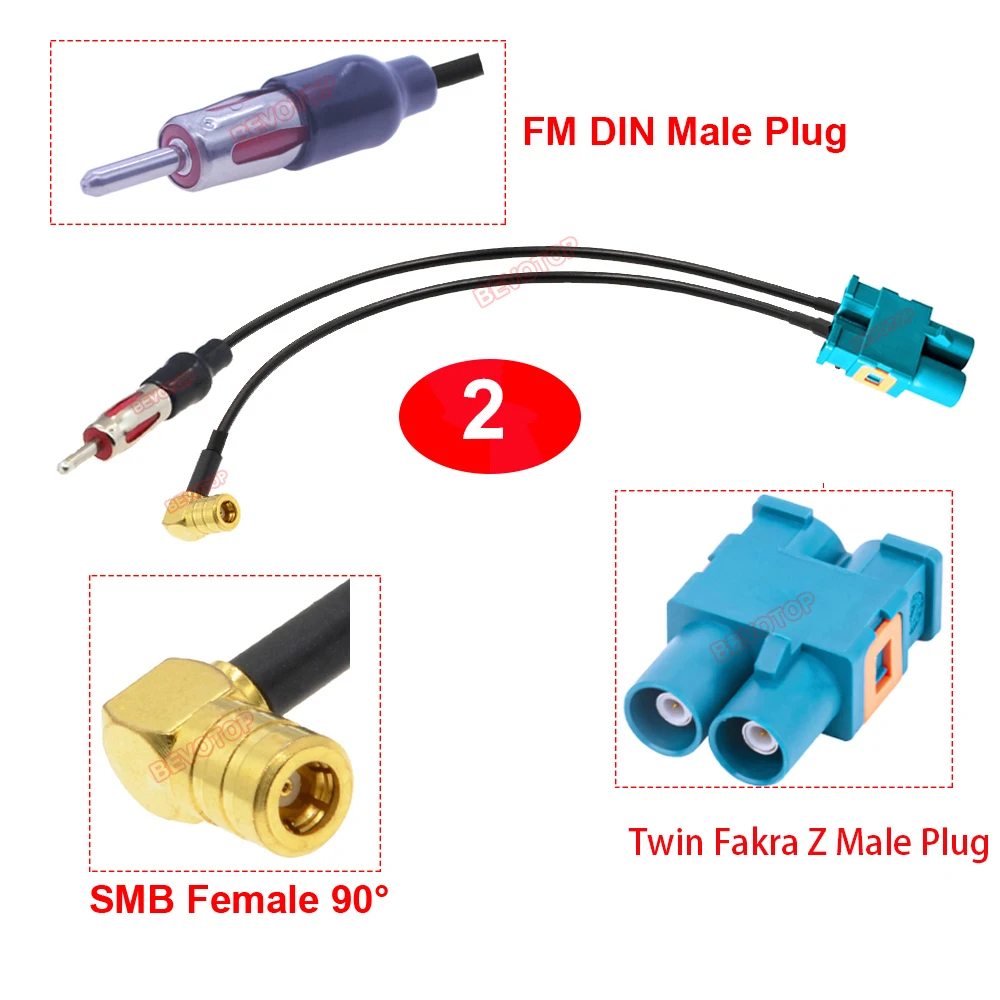 1PCS Twin Fakra Z Male Plug to SMB Female + FM DIN Male Plug RF Coax Cable Antenna Extension Jumper Pigtail
1PCS Twin Fakra Z Male Plug to SMB Female + FM DIN Male Plug RF Coax Cable Antenna Extension Jumper Pigtail