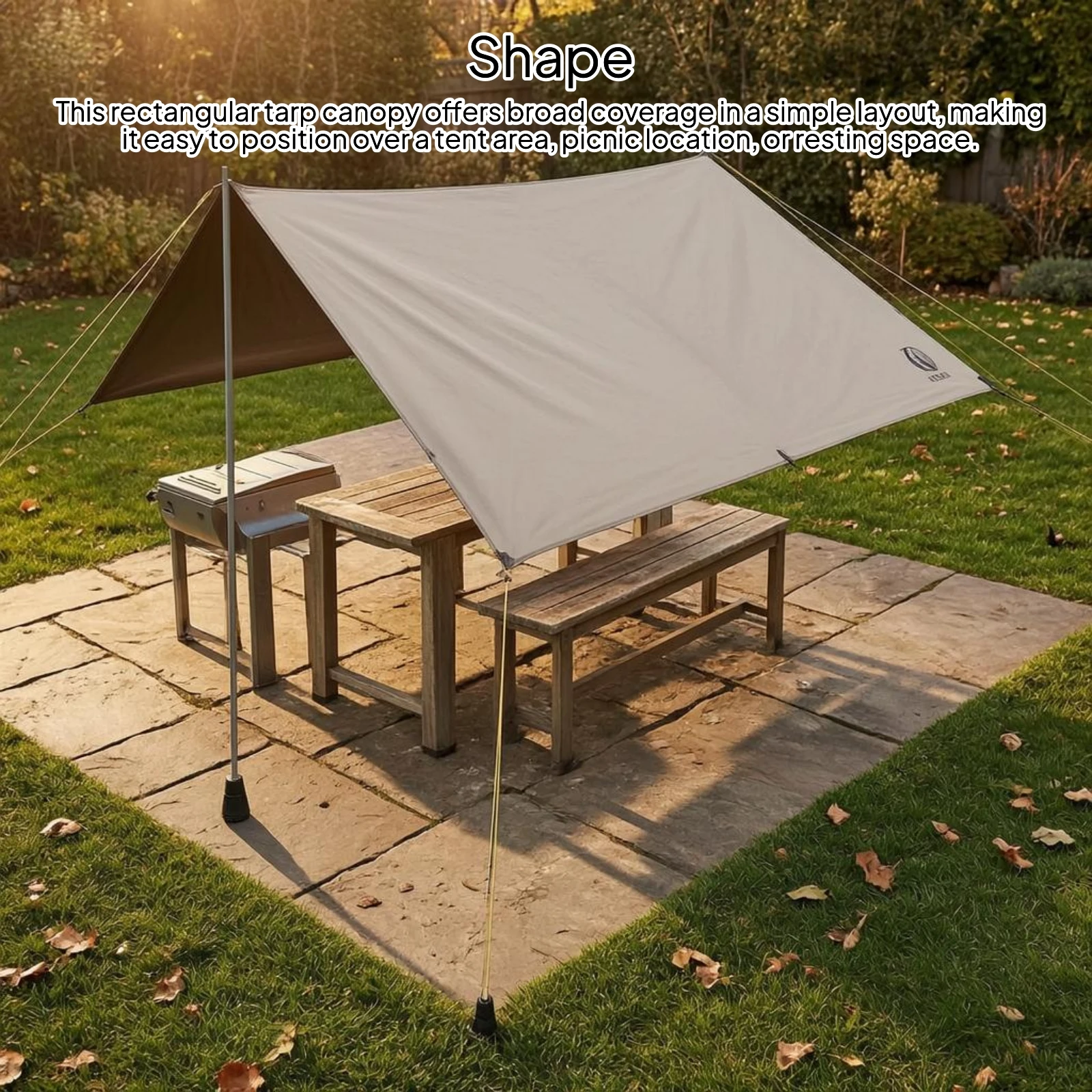 Rectangular Tarp Canopy PU3000+ Waterproof Camping Tarp Camping Sun Sail Khaki
Rectangular Tarp Canopy PU3000+ Waterproof Camping Tarp Camping Sun Sail Khaki