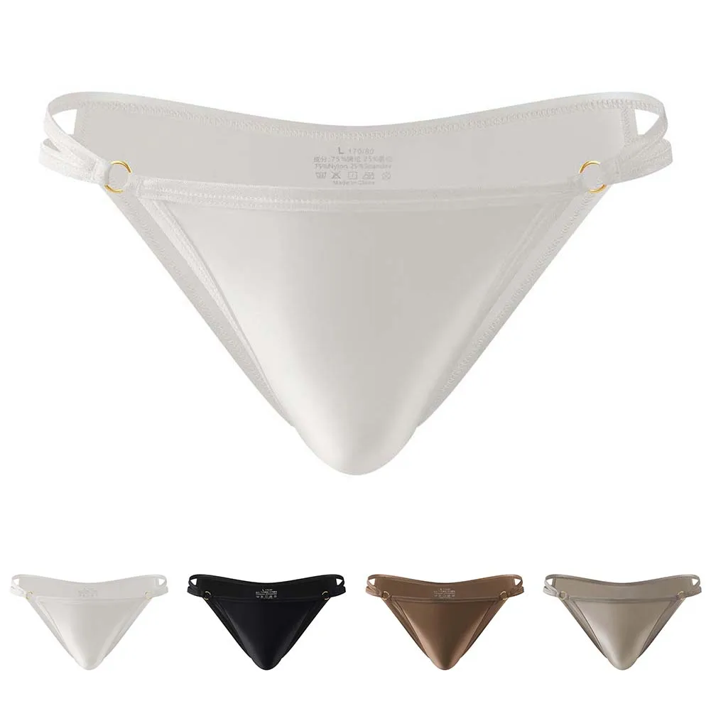 Men Underwear Shinny Satin Low Rise Briefs Half-Wrapped Buttocks Pouch Panties Strap Men Thong With Metal Ring Sexy T Back
Men Underwear Shinny Satin Low Rise Briefs Half-Wrapped Buttocks Pouch Panties Strap Men Thong With Metal Ring Sexy T Back