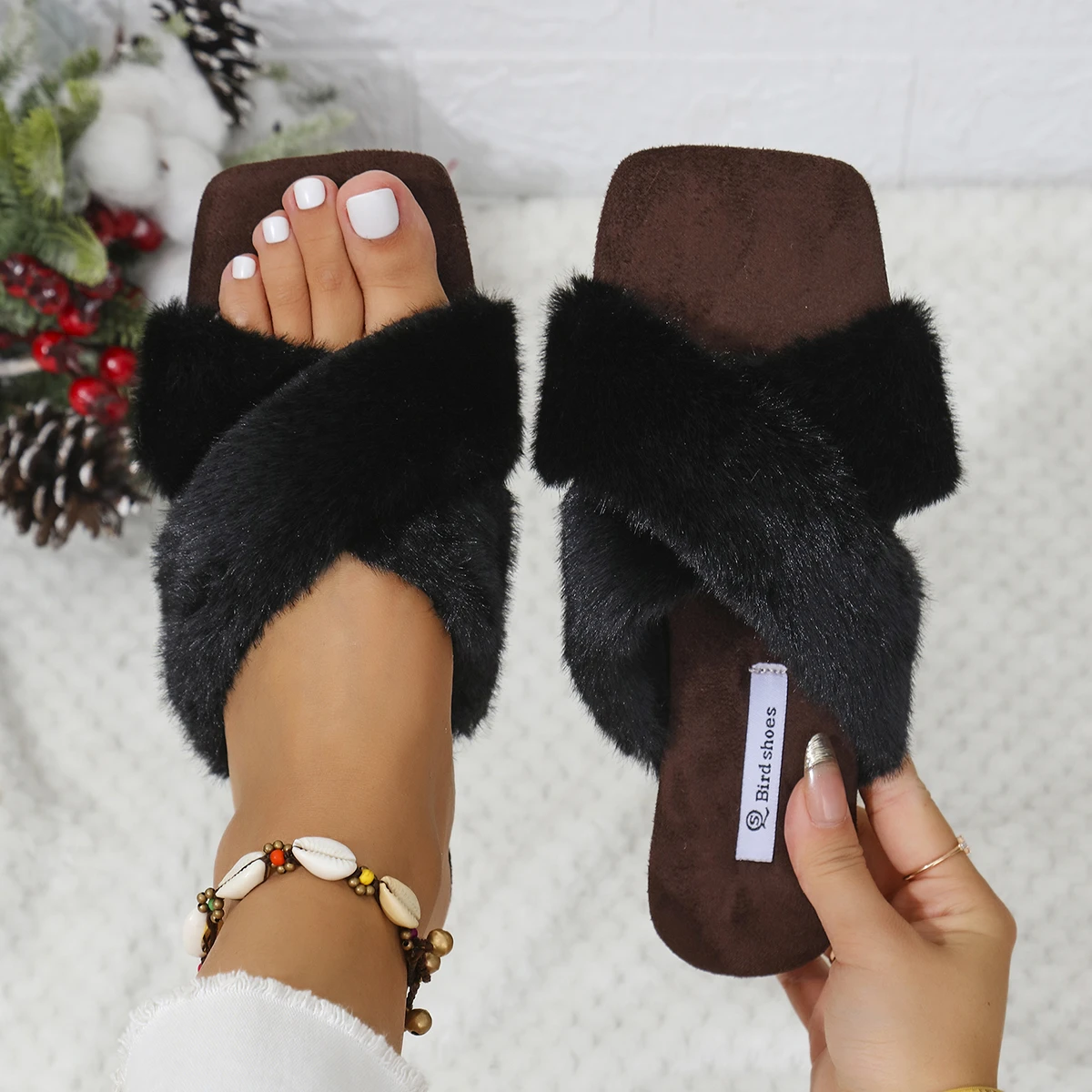 Women Slippers Autumn Winter New Home Slippers Open-Toe Cross Band Indoor Slides Women Non-Slip Warm Soft Shoes Zapatos De Mujer
Women Slippers Autumn Winter New Home Slippers Open-Toe Cross Band Indoor Slides Women Non-Slip Warm Soft Shoes Zapatos De Mujer