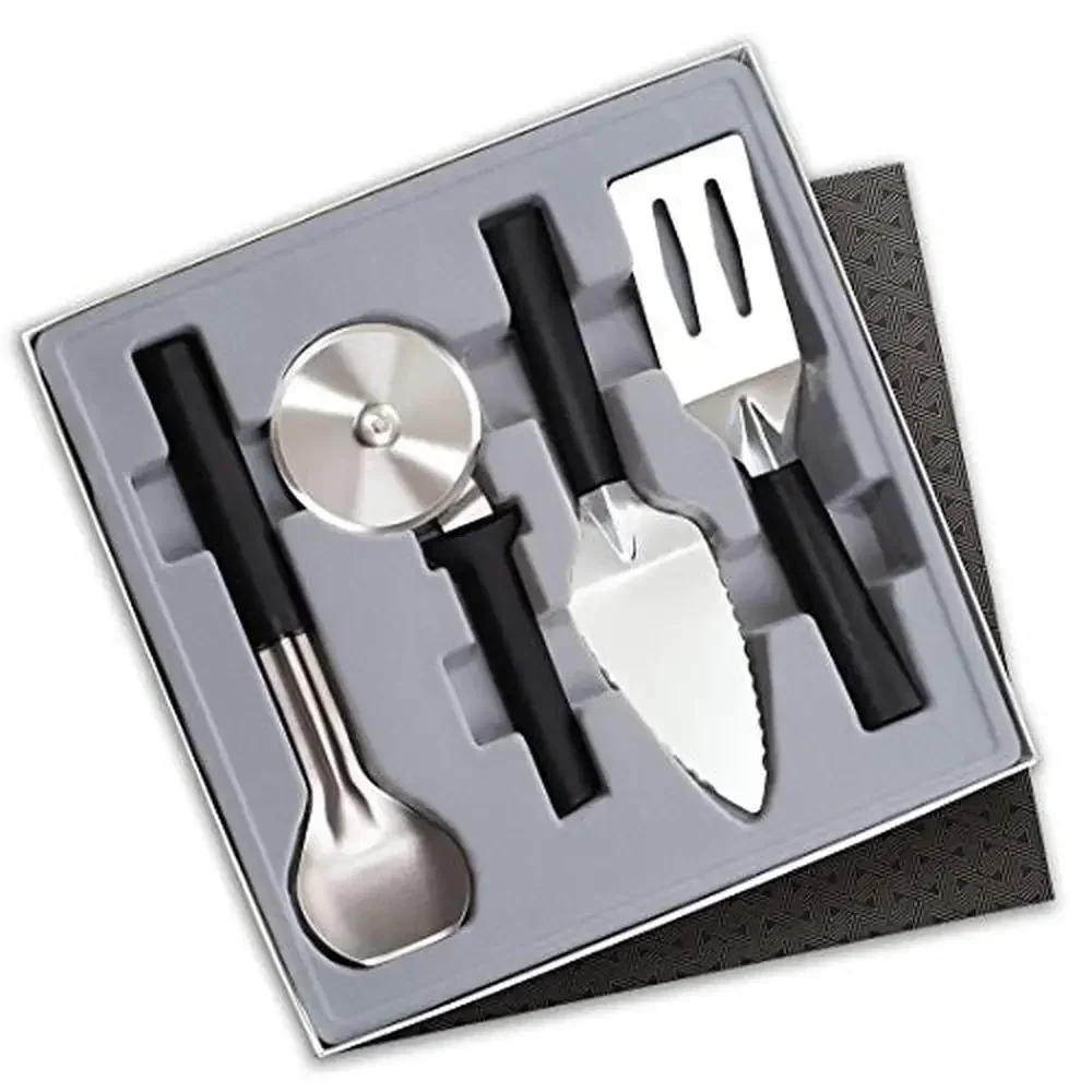 4-Piece Stainless Steel Kitchen Utensil Gift Set Black Handle Made in USA Dishwasher Safe Resin Handle Ice Cream Scoop Pizza
4-Piece Stainless Steel Kitchen Utensil Gift Set Black Handle Made in USA Dishwasher Safe Resin Handle Ice Cream Scoop Pizza