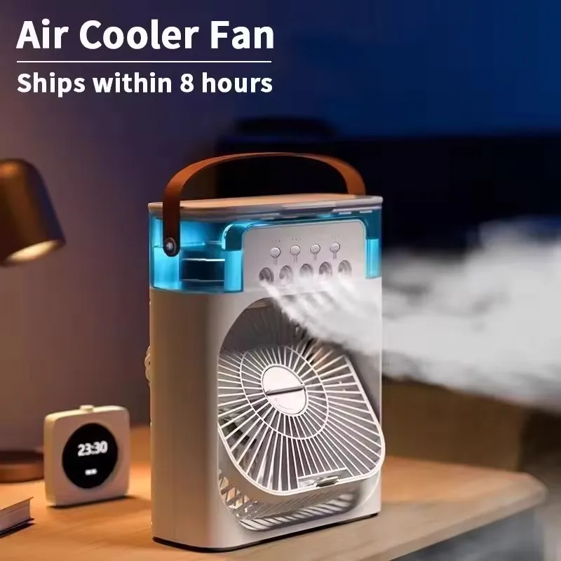 New 3 In 1 Fan AIr Conditioner Household Mini Air Cooler LED Night Light Portable Humidifier Air Adjustment Fan Office Home Fan
New 3 In 1 Fan AIr Conditioner Household Mini Air Cooler LED Night Light Portable Humidifier Air Adjustment Fan Office Home Fan