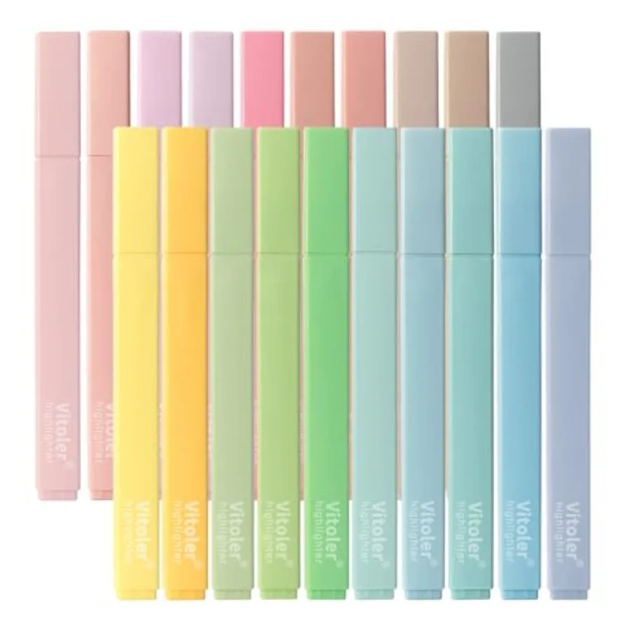 Highlighters, 20Pcs Highlighters Assorted Colors, Chisel Tip Bible Pens, Pastel Markers for Journaling Planner Notes Graduation
Highlighters, 20Pcs Highlighters Assorted Colors, Chisel Tip Bible Pens, Pastel Markers for Journaling Planner Notes Graduation