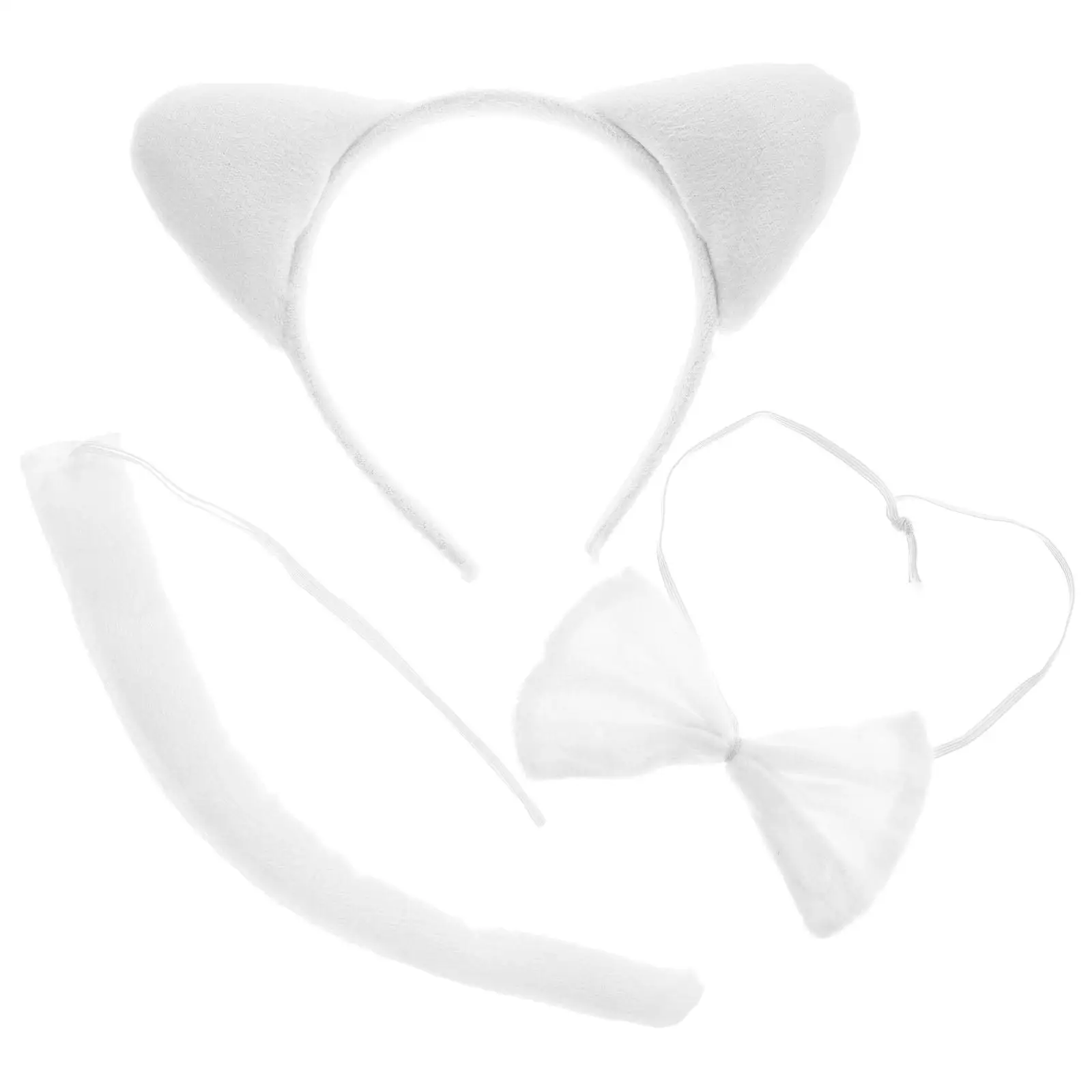 White Cat Headband Tail Bow Set Stretchy Kids Party Supplies Animal Ear Headdress Prop Halloween Costume Accessories
White Cat Headband Tail Bow Set Stretchy Kids Party Supplies Animal Ear Headdress Prop Halloween Costume Accessories