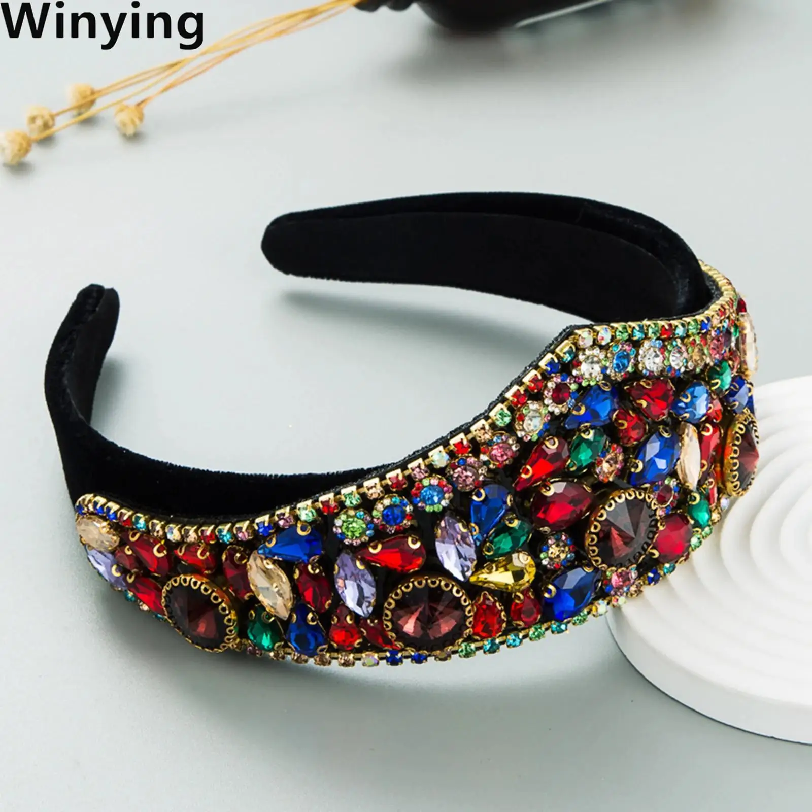 Women Retro Rhinestone Hair Hoop Headwear Wide Brim Head Band Hair Accessory for Party Wedding Festival Daily Life
Women Retro Rhinestone Hair Hoop Headwear Wide Brim Head Band Hair Accessory for Party Wedding Festival Daily Life