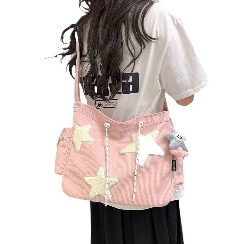 Bag cute design star schoolgirl large capacity commuter corduroy shoulder messenger bag
Bag cute design star schoolgirl large capacity commuter corduroy shoulder messenger bag