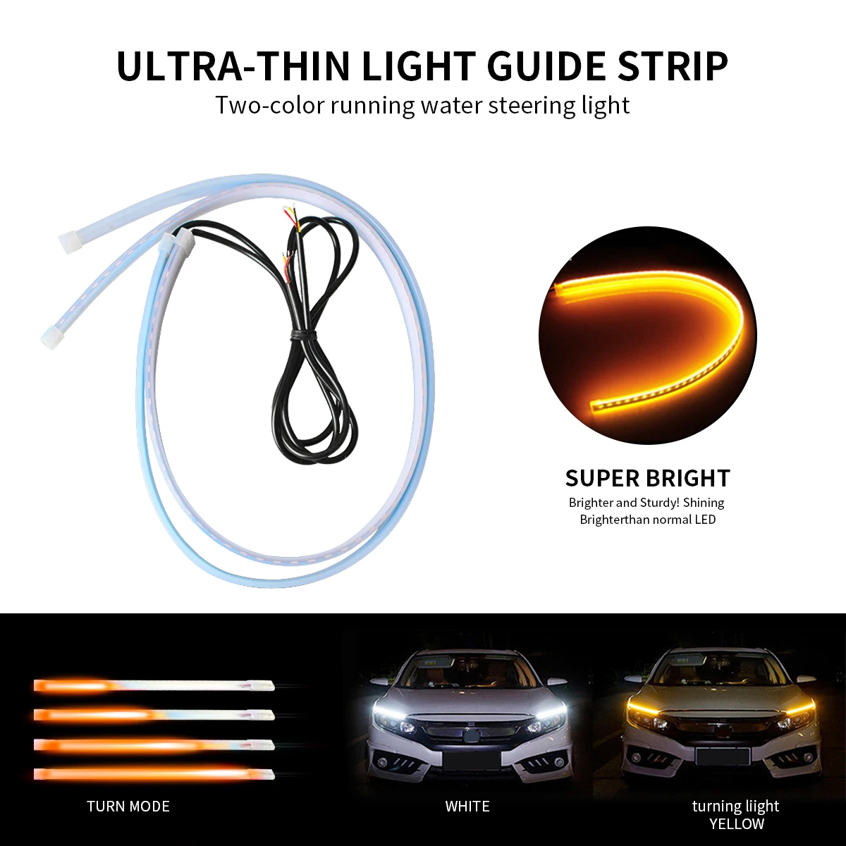 2pcs Car LED DRL Ultra-thin Daytime Running Lights Flexible Waterproof Auto Turn Signal Yellow Brake Car Accessories
2pcs Car LED DRL Ultra-thin Daytime Running Lights Flexible Waterproof Auto Turn Signal Yellow Brake Car Accessories